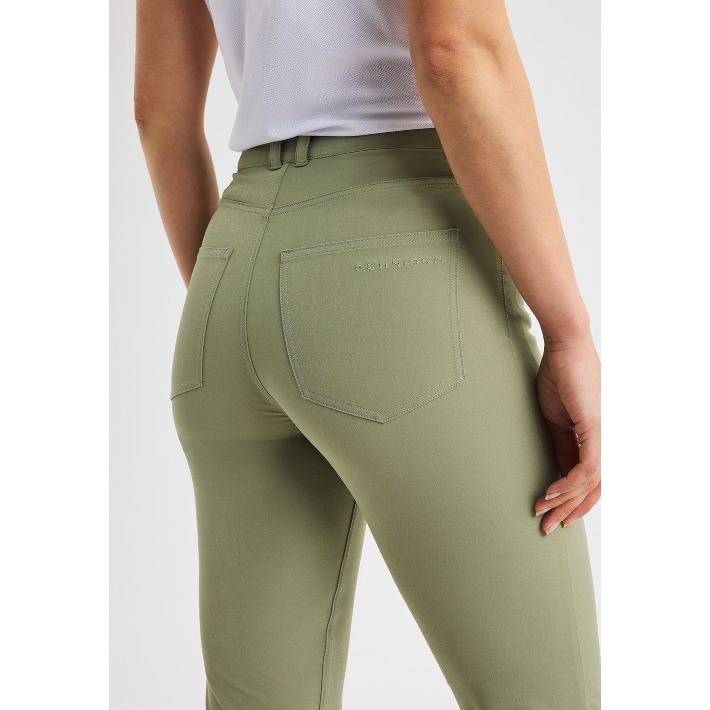 Rohnisch Ladies Lightweight Golf Capris in Sage Green
