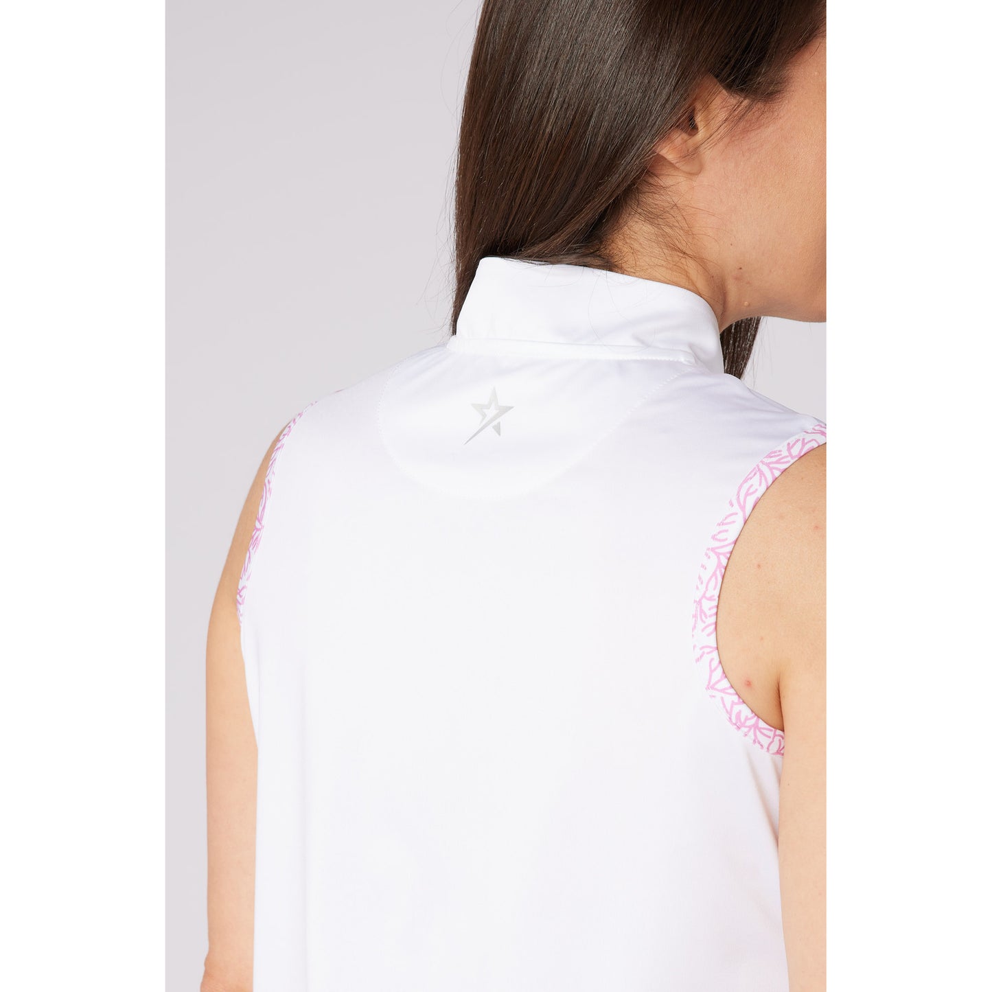 Swing Out Sister Ladies Sleeveless Polo With The Perfect Pop Of Print for Subtle Style