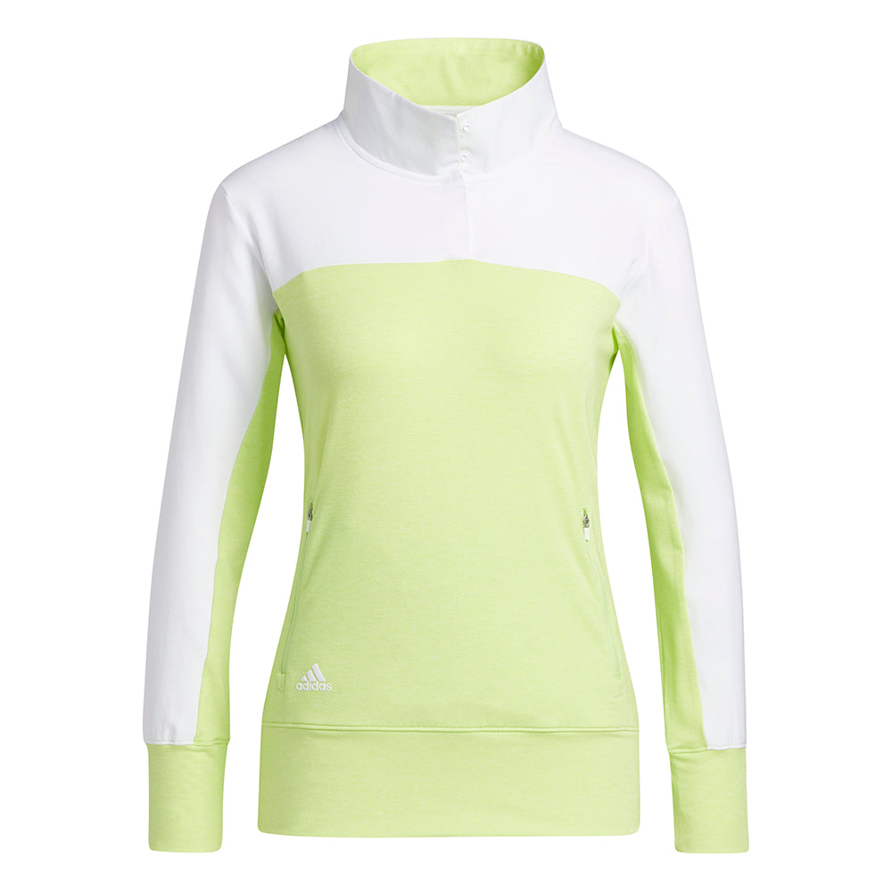adidas Ladies Colourblock Golf Mid-Layer in Pulse Lime Melange