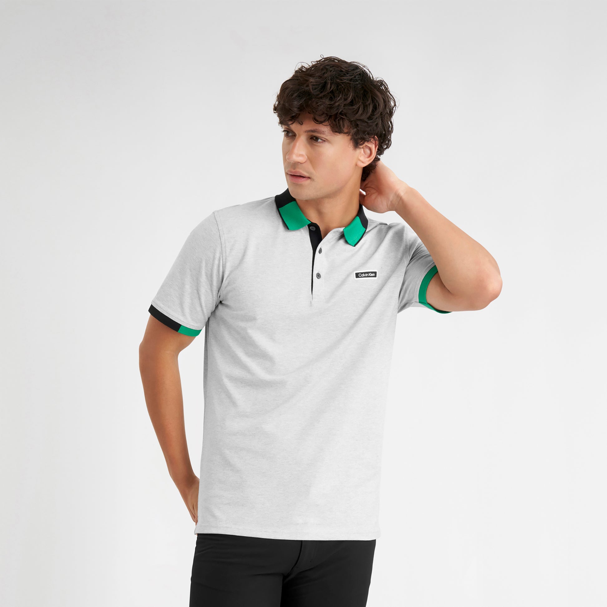 Calvin Klein Mens Polo with Colour Block Trim