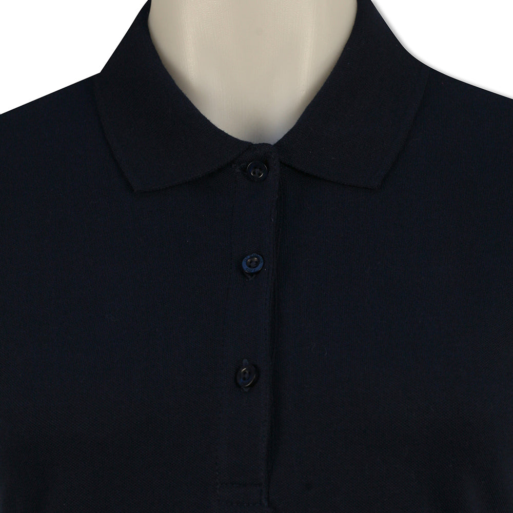 Glenmuir Ladies Pique Knit Short-Sleeve Polo with Soft Cotton Finish in Navy Blue
