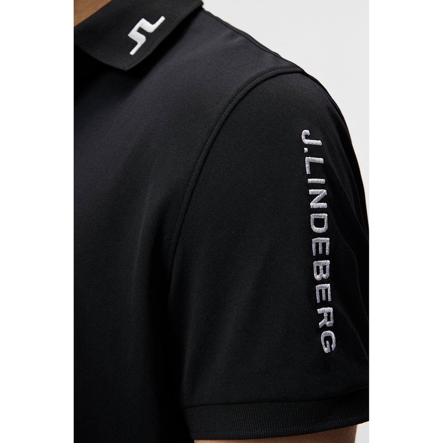 J.Lindeberg Mens Tour Tech Short Sleeve Polo in Black