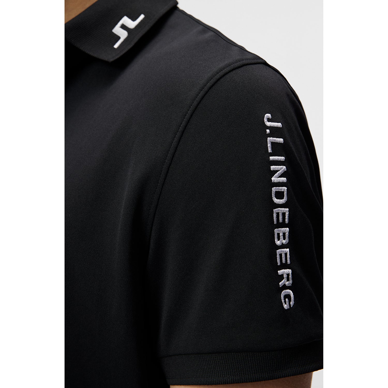 J.Lindeberg Mens Tour Tech Short Sleeve Polo in Black
