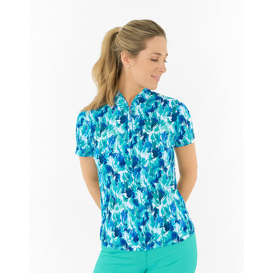 Pure Ladies Short Sleeve Polo – Artistic Print Meets All-Day Comfort