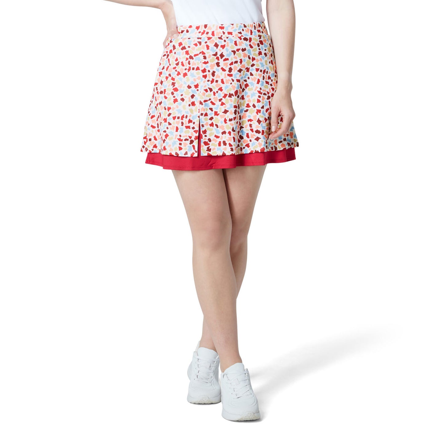 Callaway Ladies Double Layered Pull-On Print Skort with Flounce Hem