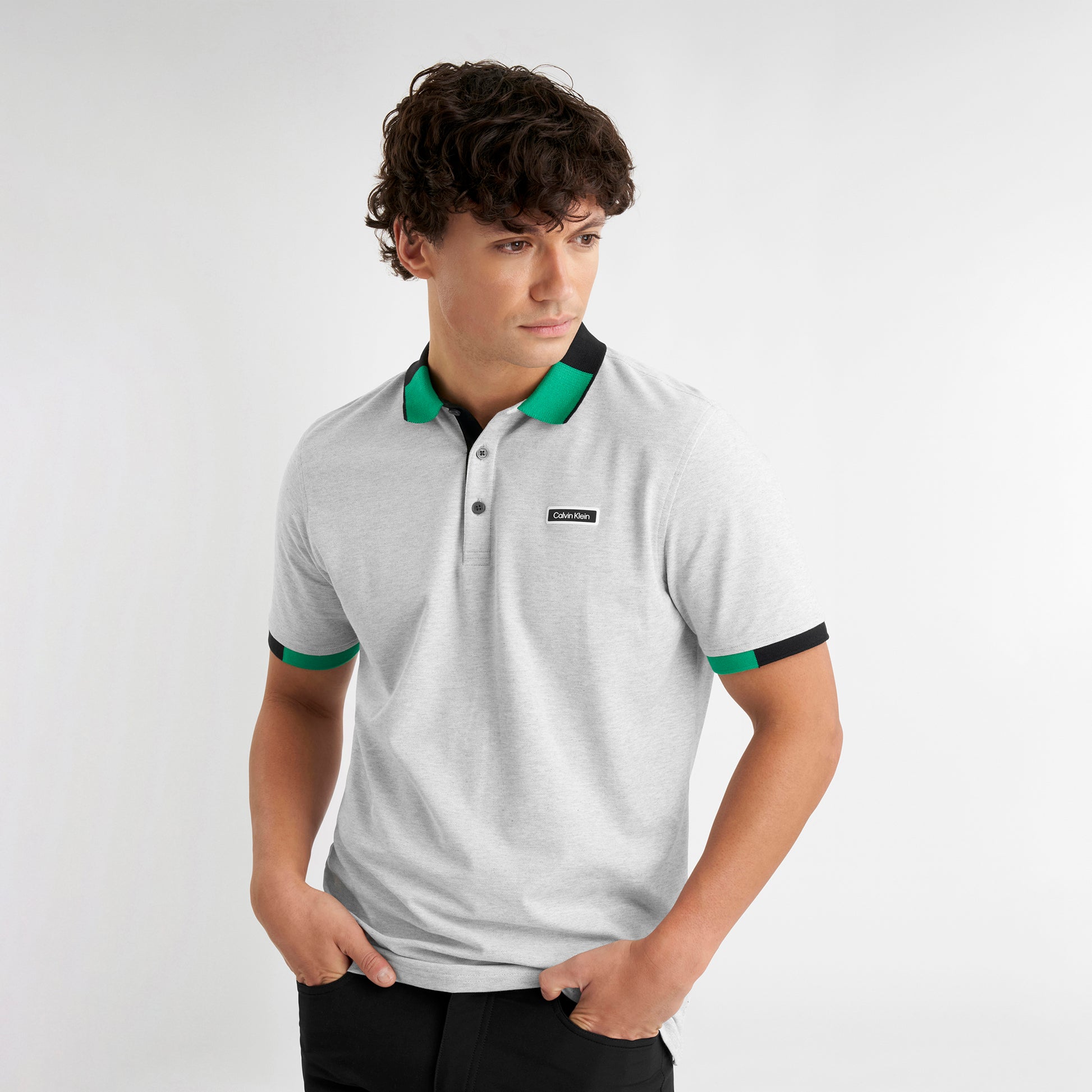 Calvin Klein Mens Polo with Colour Block Trim