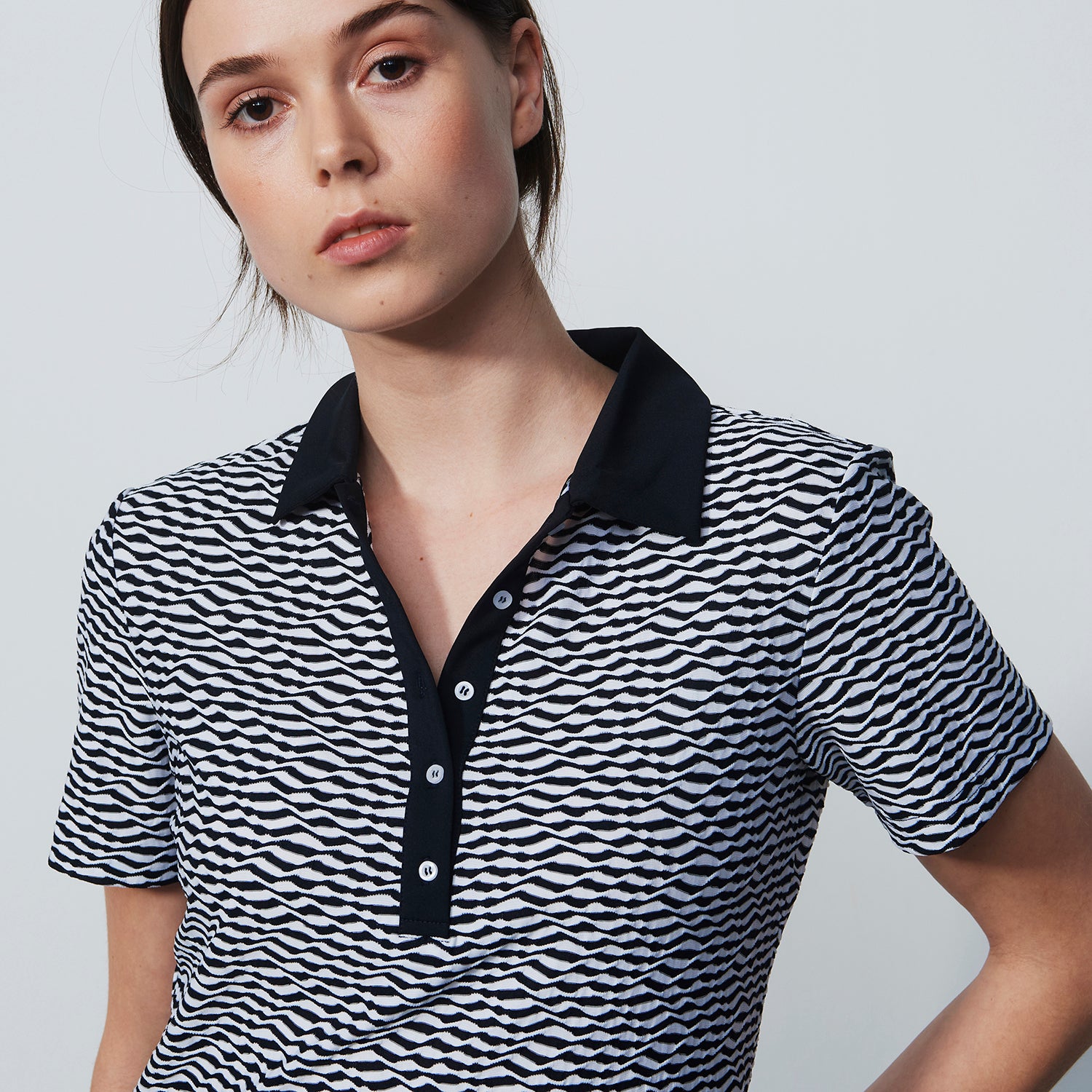 Daily Sports Ladies Wave Print Cap Sleeve Golf Polo Shirt – GolfGarb