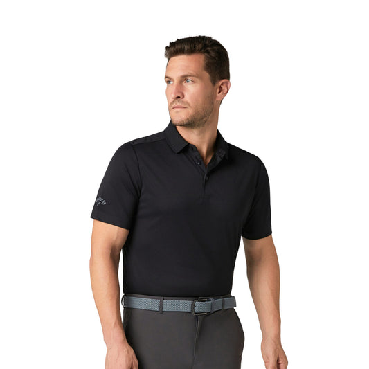 Callaway Mens Short Sleeve Solid Polo in Black