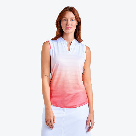 Nivo Ladies Micro-Perforated Sleeveless Polo in Gradient Print