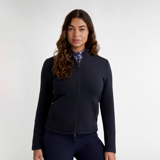 Green Lamb Ladies Full-Zip Textured Jacket in Navy