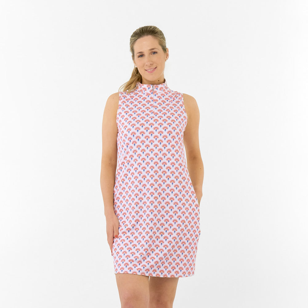 Pure Golf Sleeveless Dress in Rainbow Geo Print
