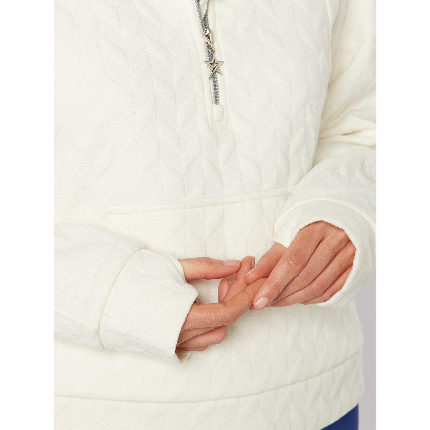 Swing Out Sister Ladies Quilted Lined Sweater with 1/4 Zip