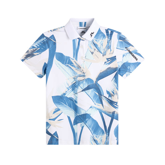 J.Lindeberg Ladies Tour Tech Printed Polo - Feminine Performance with Effortless On-Course Style