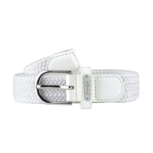 Daily Sports Ladies Braided Stretch Belt in White