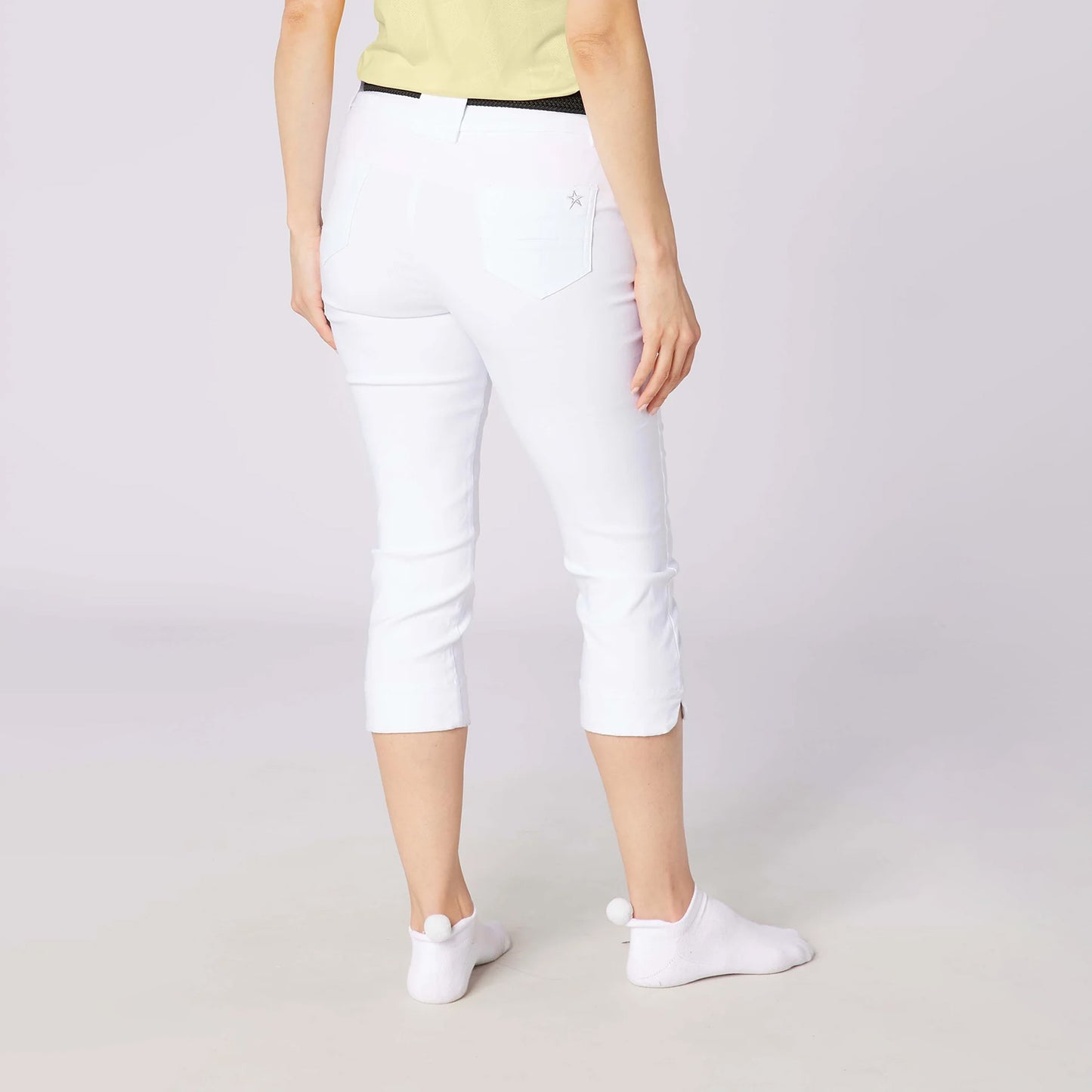 Swing Out Sister Women's Pull-On Stretch White Golf Capris