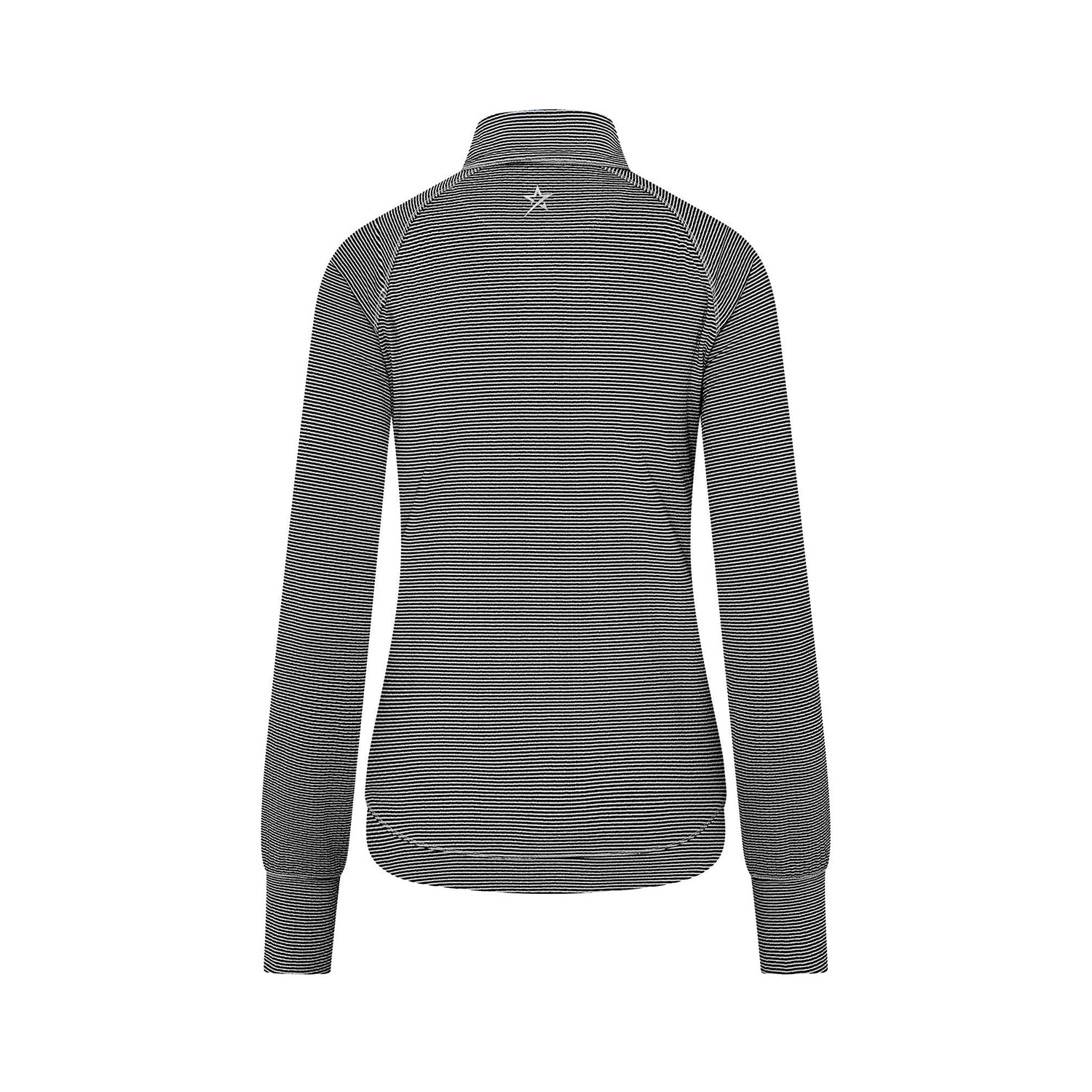 Swing Out Sister Womens Fine Stripe Zip-Neck Top with Front Pocket Great for Range to Course Wear