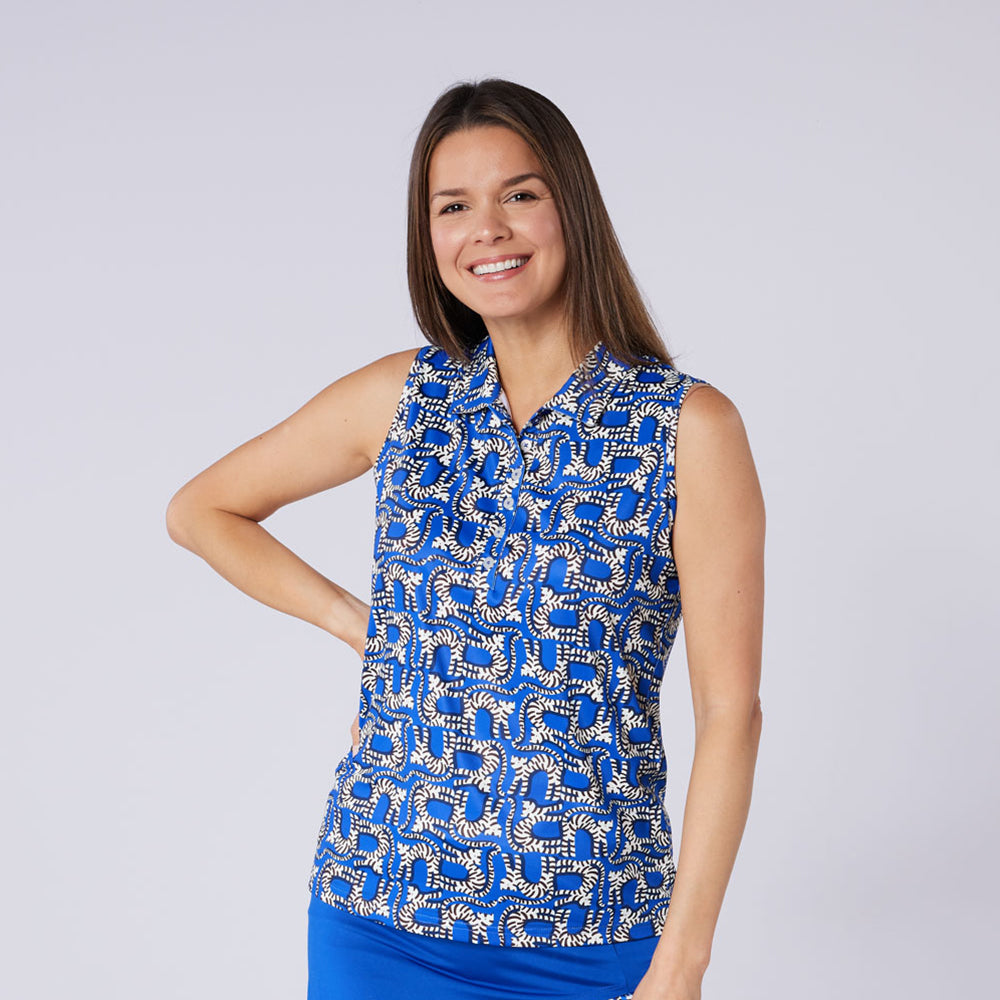 Swing Out Sister Ladies Animal Print Sleeveless Polo