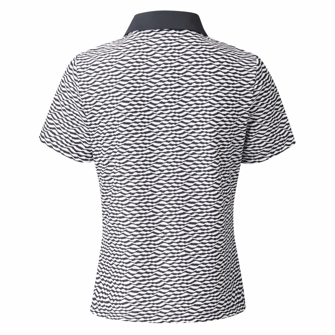 Daily Sports Ladies Wave Print Cap Sleeve Golf Polo Shirt