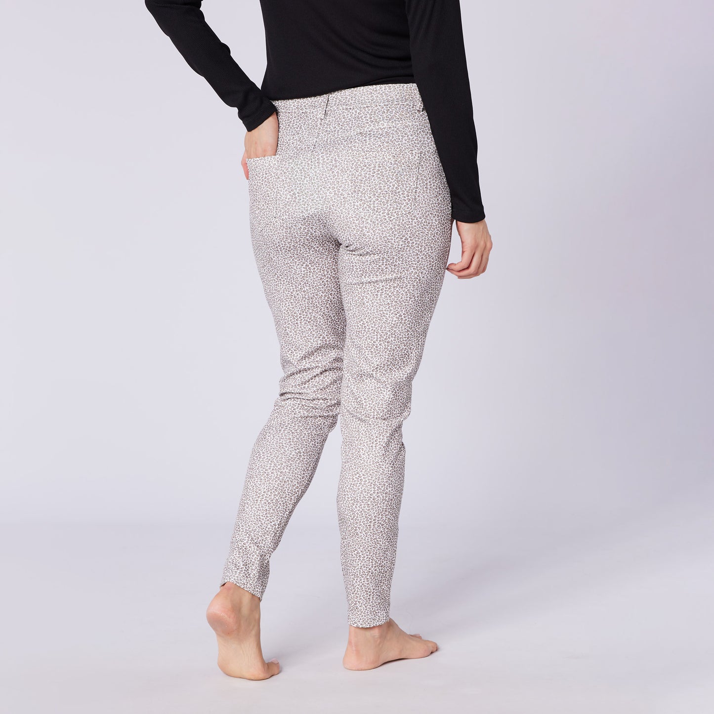 Swing Out Sister Ladies Leopard Print Pull-On Trousers with Ankle Zip