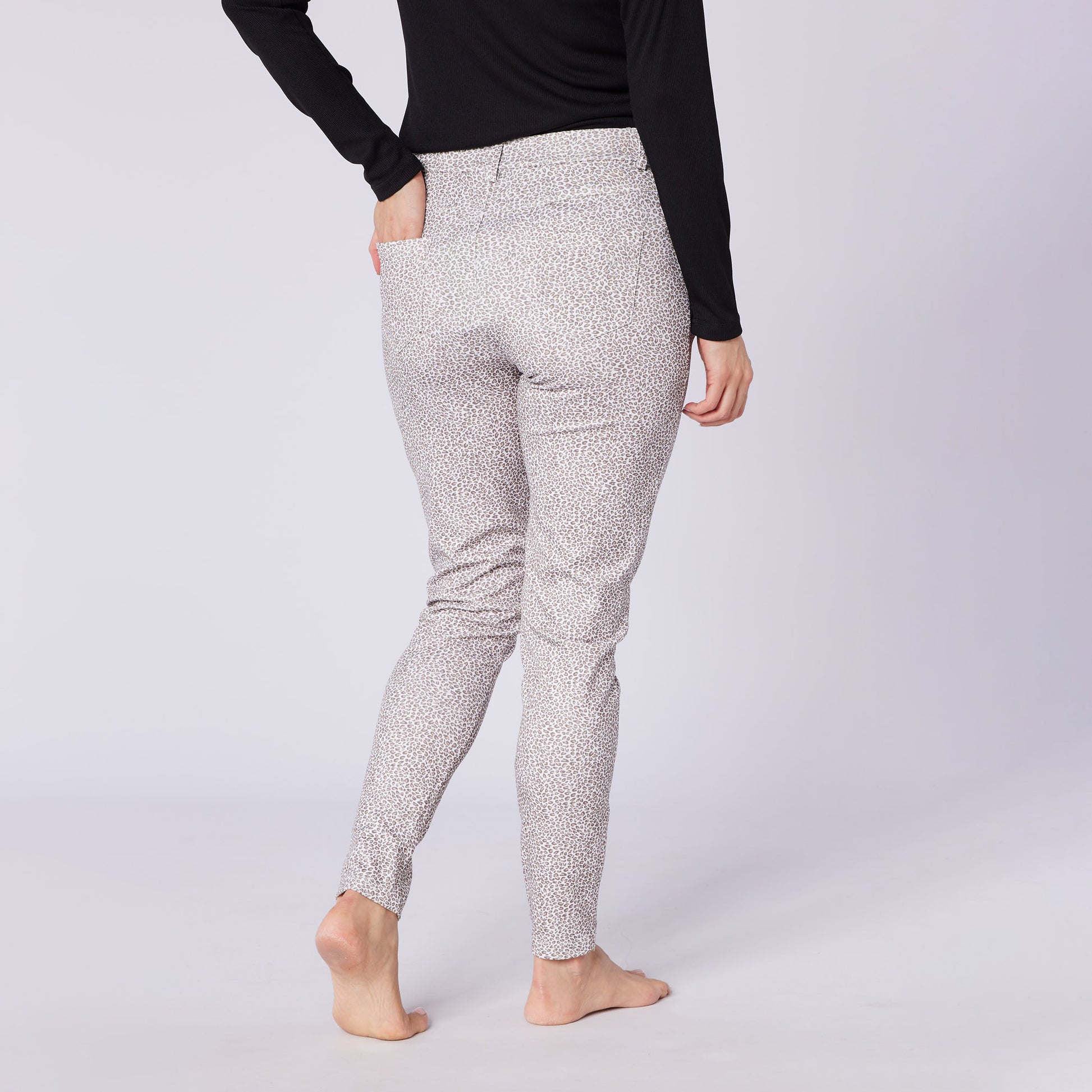 Swing Out Sister Ladies Leopard Print Pull-On Trousers with Ankle Zip