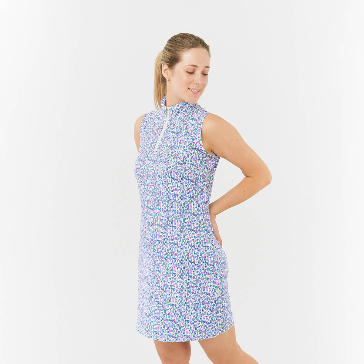 Pure Golf Cocktail Print Sleeveless Dress