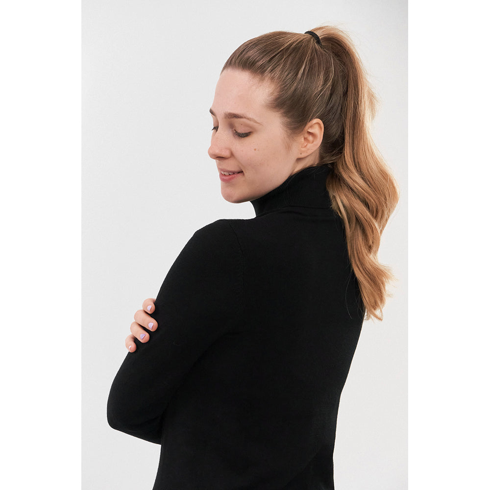 Pure Golf Ladies Classic Roll Neck in Black