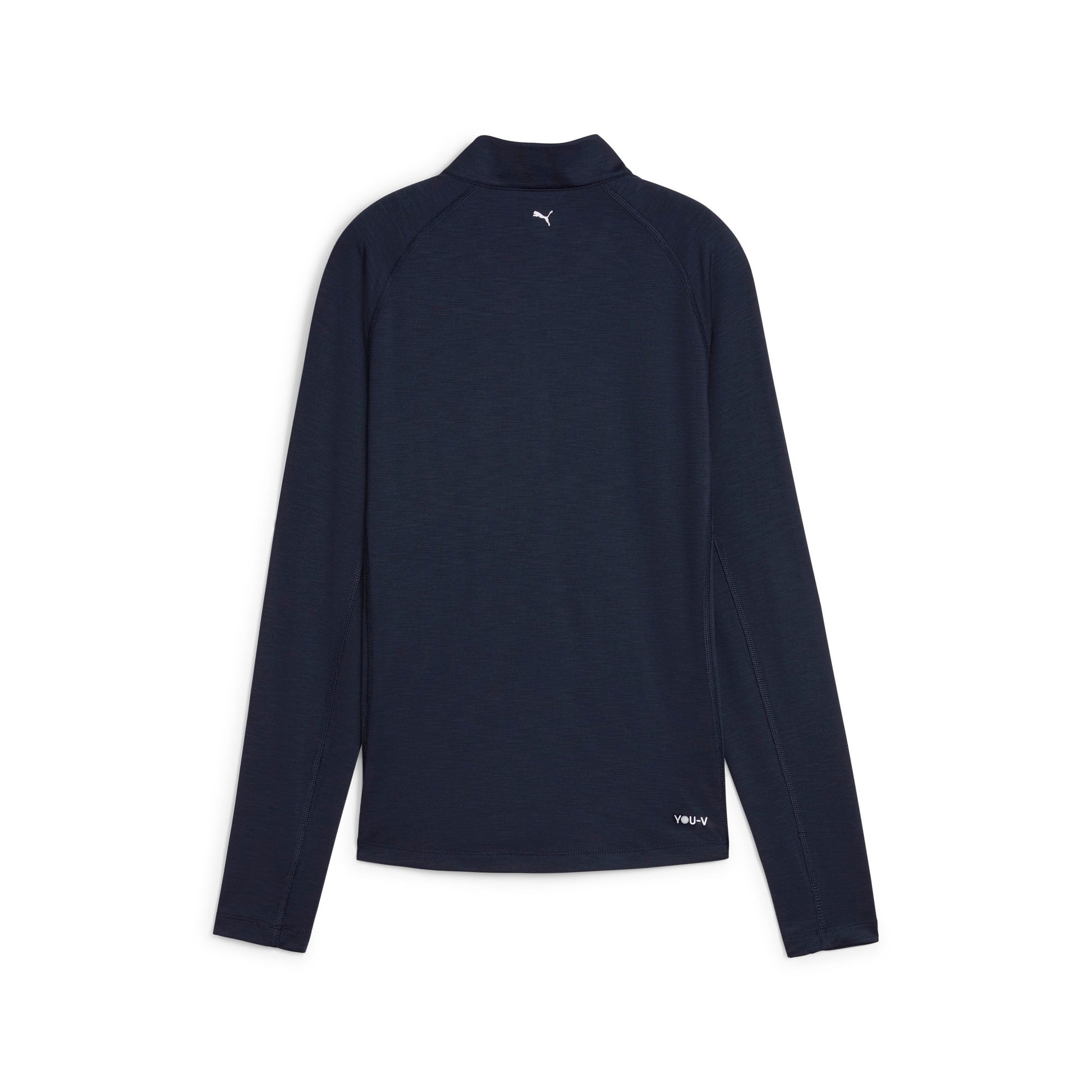 Puma Ladies YOU-V 1/4 Zip Top in Deep Navy with UPF 50+