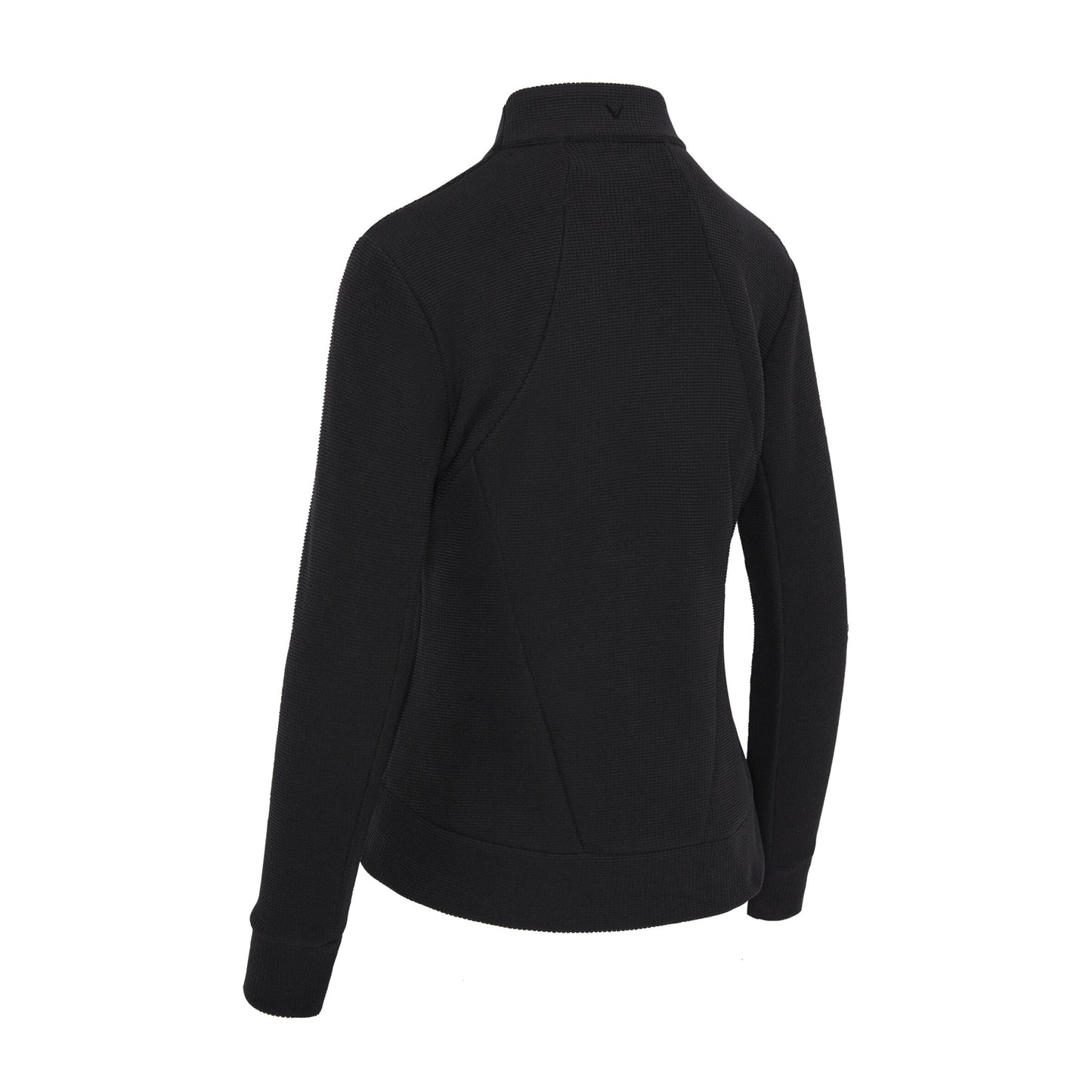 Callaway Ladies Golf Full-Zip Waffle Knit Fleece Jacket in Black