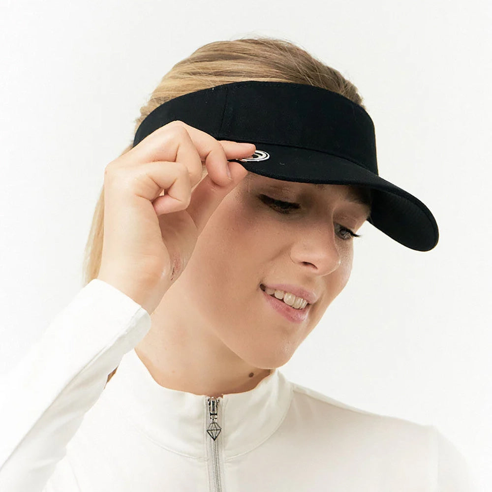 Surprizeshop Ladies Black Golf Visor with Magnetic Ball Marker & Adjustable Fit