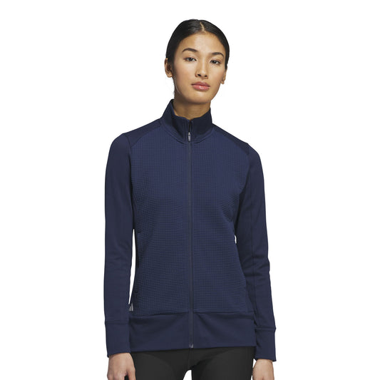 adidas Golf Ladies Navy Jacket with Textured Panels