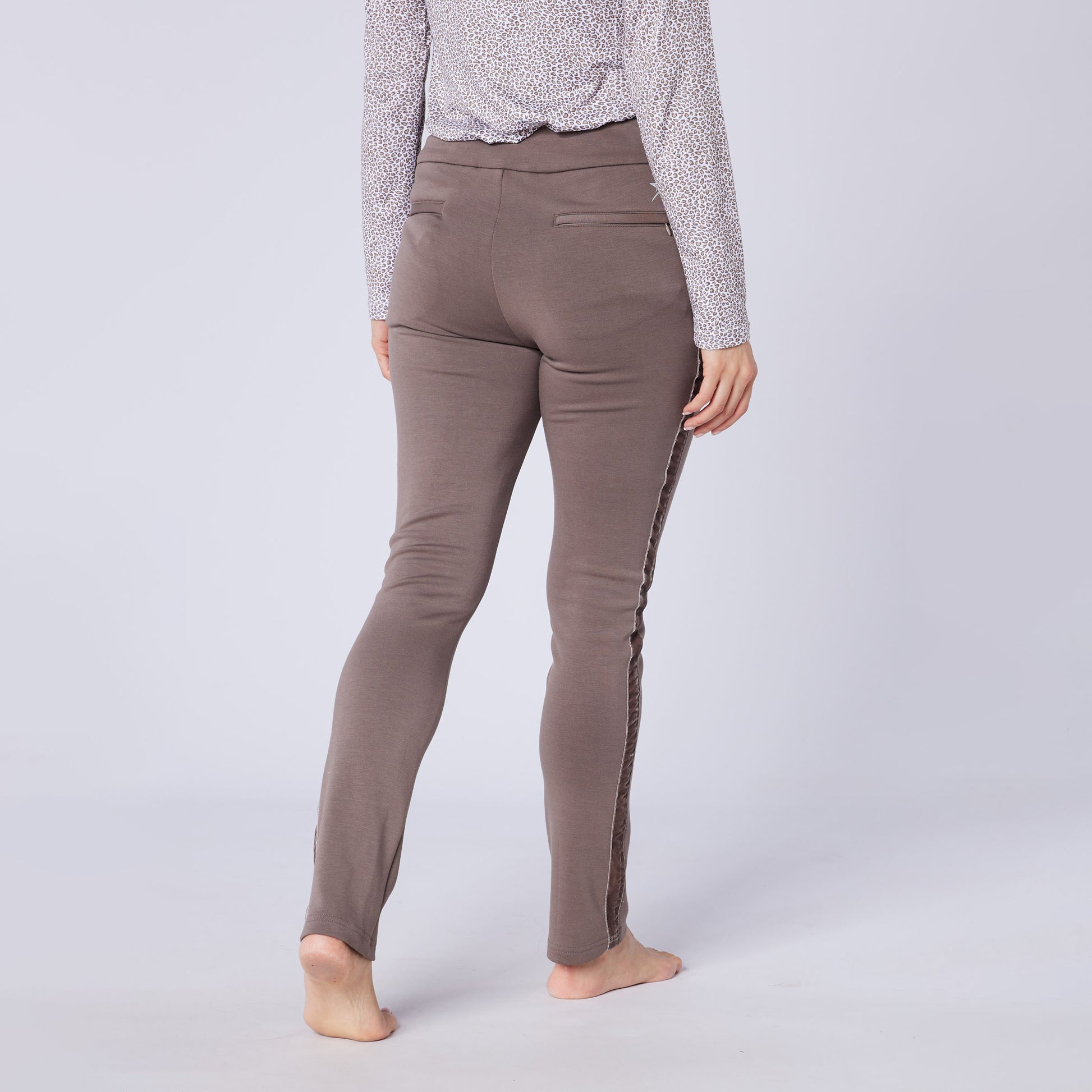 Swing Out Sister Ladies Thermal Pull-On Fleece Backed Trousers with Side Stripe