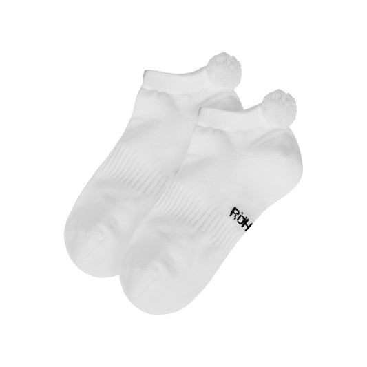 Rohnisch Ladies 2 Pair Pack of Pom-Pom Socks in White