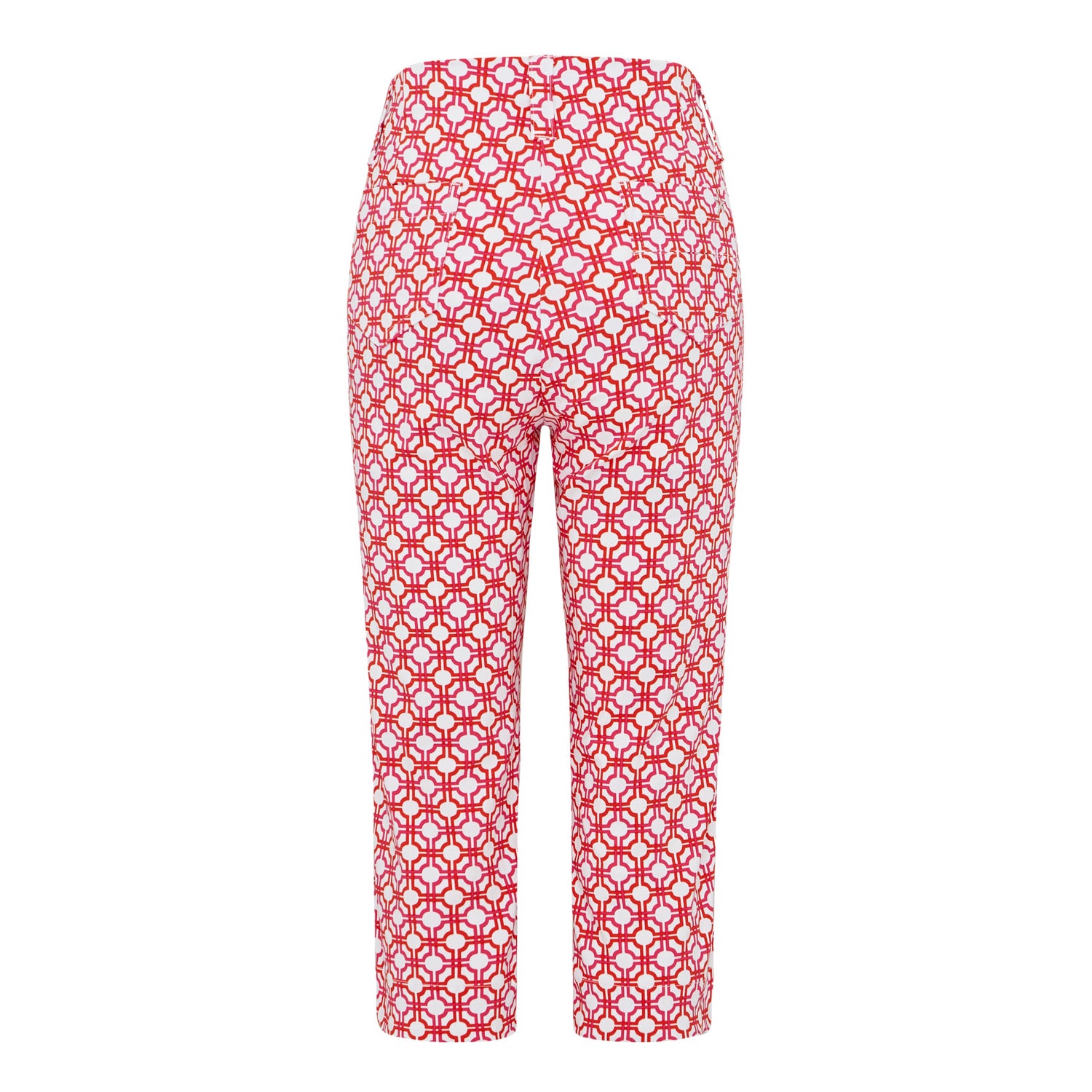 Swing Out Sister Ladies Pull-On Capris in Lush Pink and Mandarin with ...