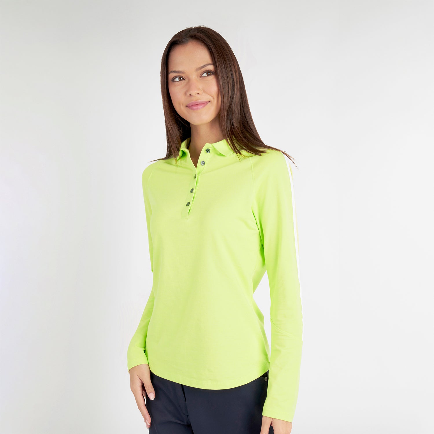 Green Lamb Ladies Cotton Blend Long Sleeve Golf Top