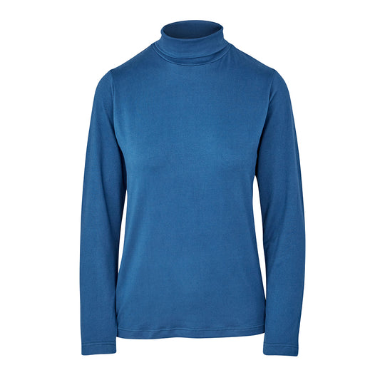 Swing Out Sister Ladies Long Sleeve Roll Neck in Lapis Blue