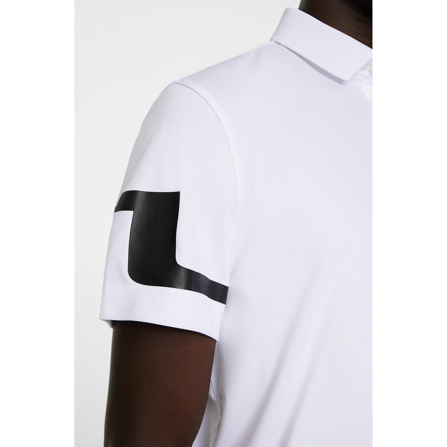 J.Lindeberg Mens Short Sleeve Polo with Bridge Print Sleeve