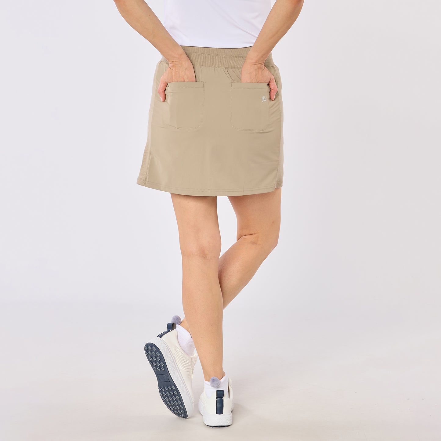 Swing Out Sister Ladies Lightweight Pull-On Skort with Neat Pocket Detail & Comfort Waistband for A Smooth Silhouette