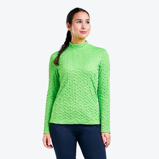 Nivo Ladies Long Sleeve Top with Textured Zig-Zag Print