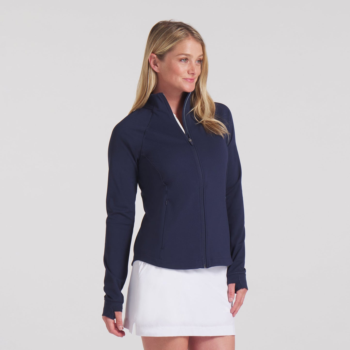 Puma Golf Ladies Full-Zip Soft-Stretch Jacket in Deep Navy