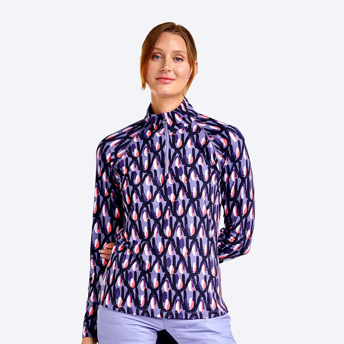 Nivo Ladies Quick-Dry Golf Top in Abstract Floral Print
