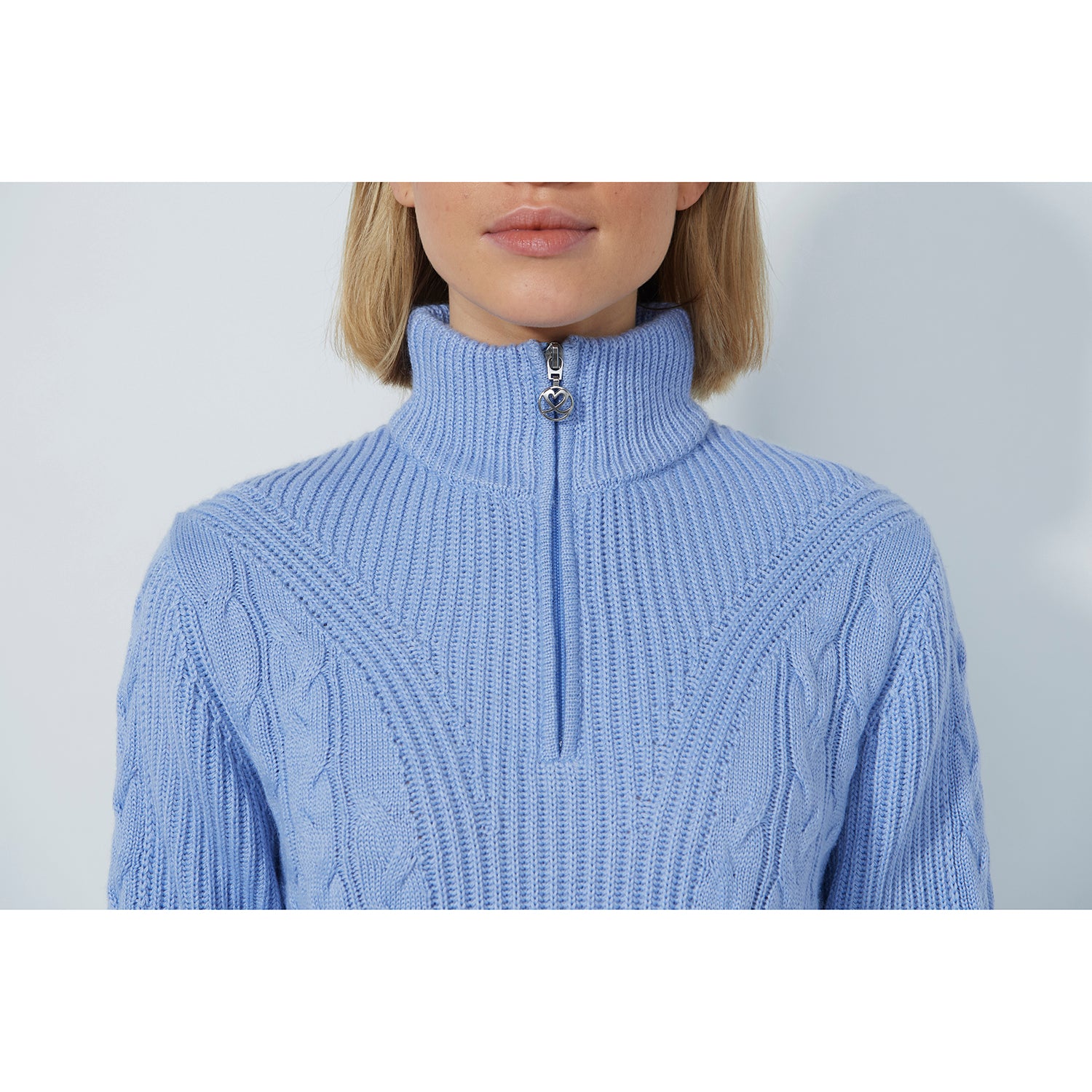 Daily Sports Ladies Half Zip Cable Knit Sweater 