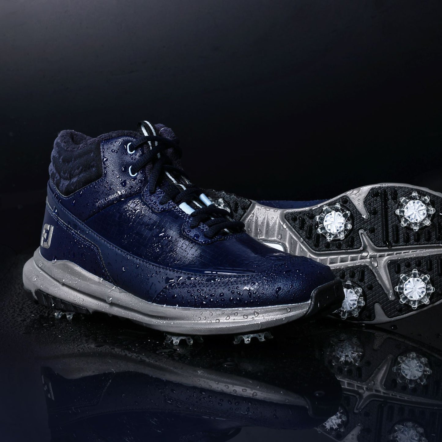 FootJoy Ladies Wide Fit Waterproof Golf Boots with Thermal Lining in Navy