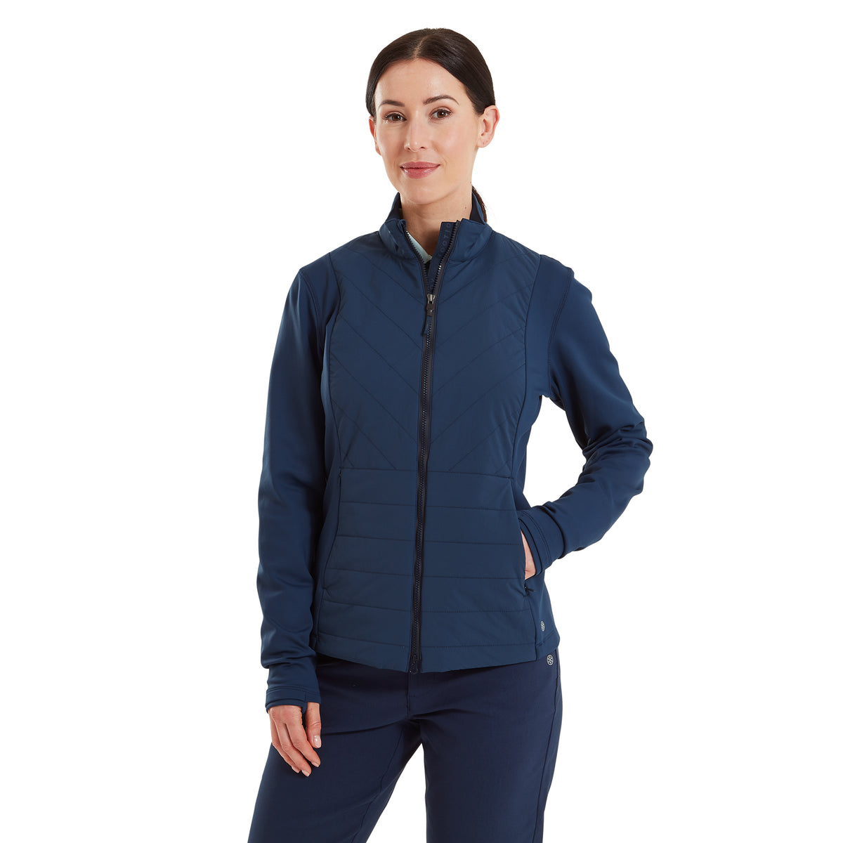 FootJoy Ladies Hybrid Jacket with Thermal Quilted Panels in Navy