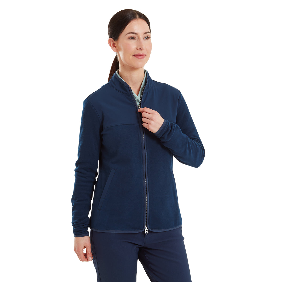 FootJoy Ladies Full-Zip MicroFleece Thermal Jacket in Navy