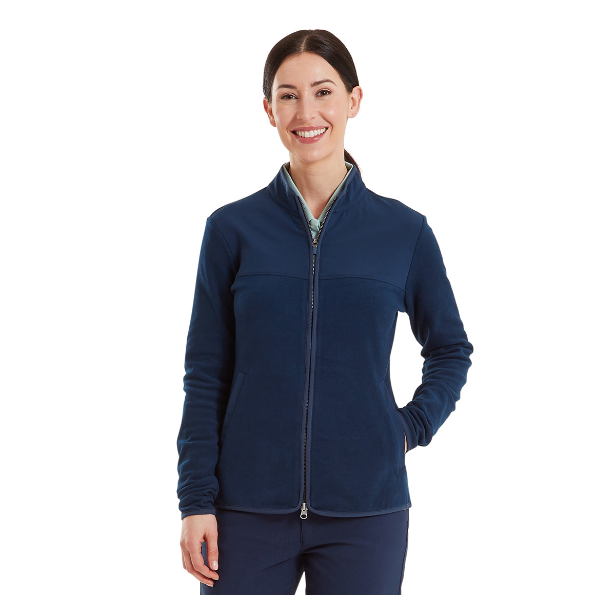 FootJoy Ladies Full-Zip MicroFleece Thermal Jacket in Navy