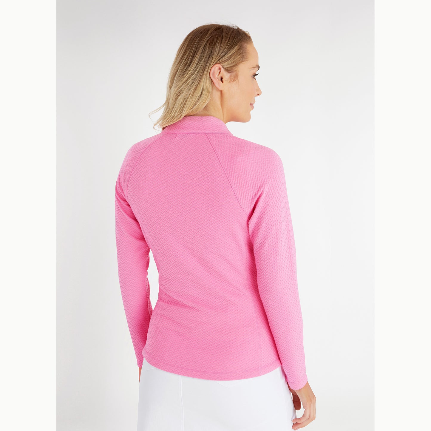 Green Lamb Ladies Molly Textured Zip Neck Top in Candy - Last One Size 8 Only Left