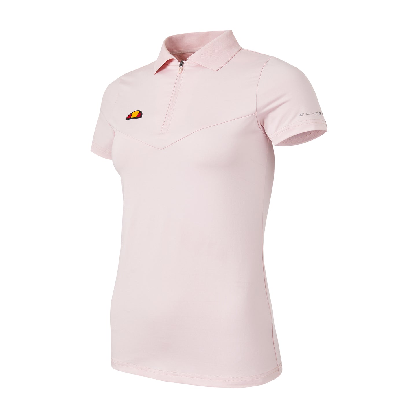 Ellesse Women's Short Sleeve Polo in Light Pink with Zip-Neck