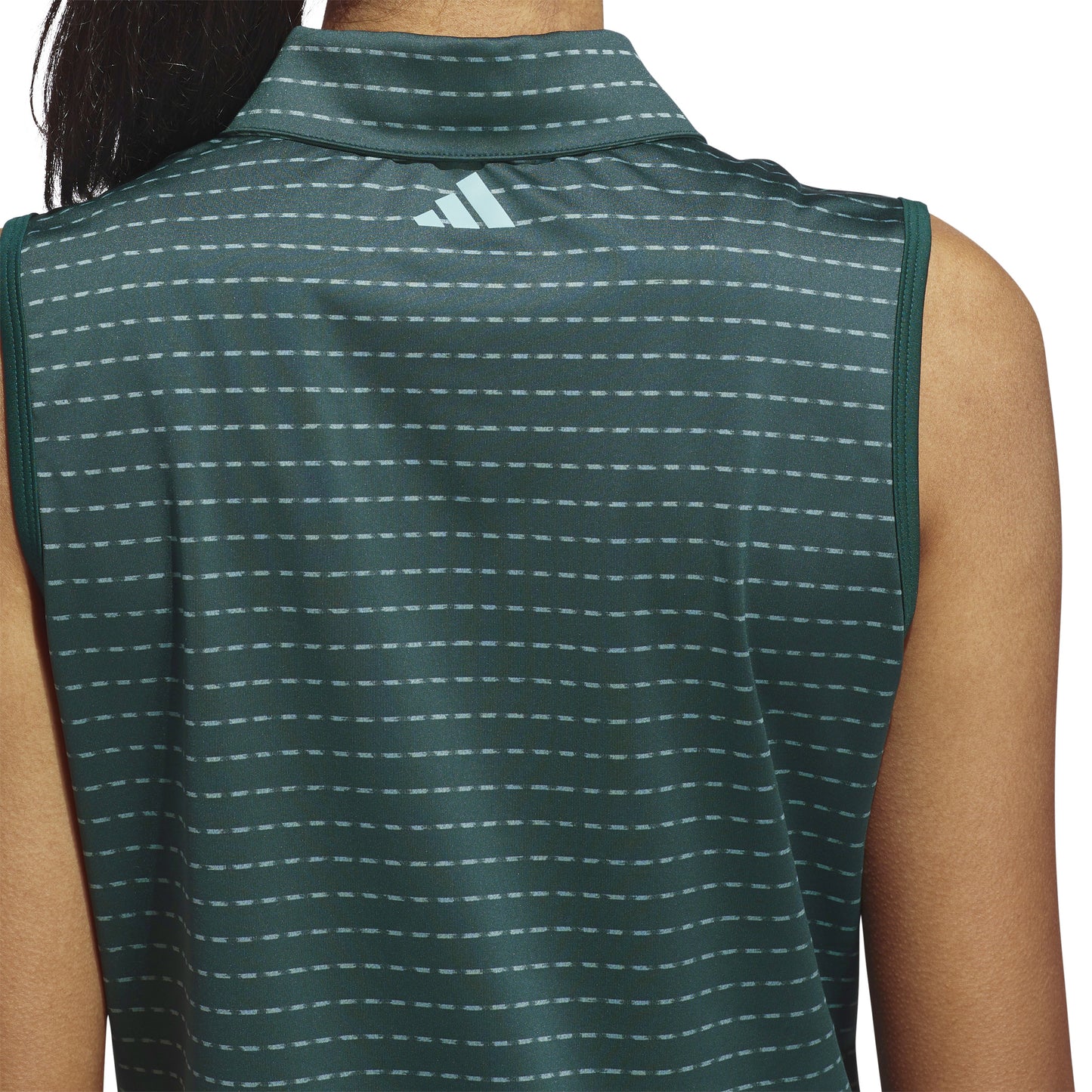 adidas Golf Ladies Sleeveless Zip-NeckTop with Dashed Line Print