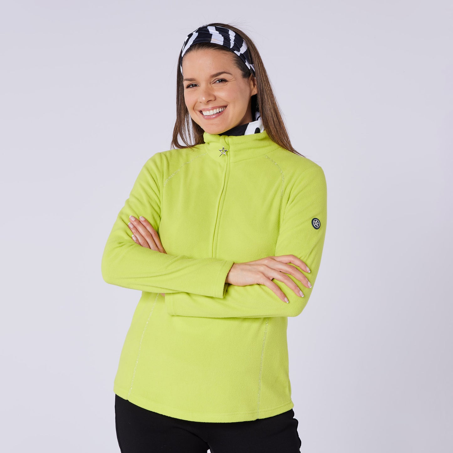 Swing Out Sister Ultra-Soft 1/4 Zip Fleece with Silver Thread Contour Seams