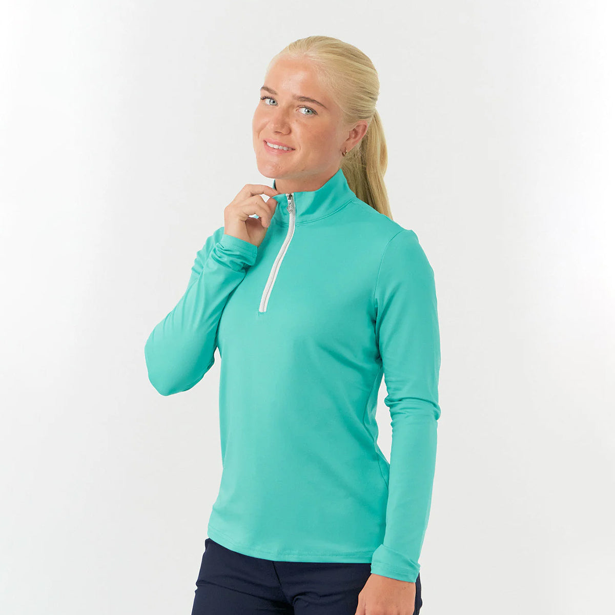 Pure Ladies Lightweight Mid-Layer Top in Ocean Blue